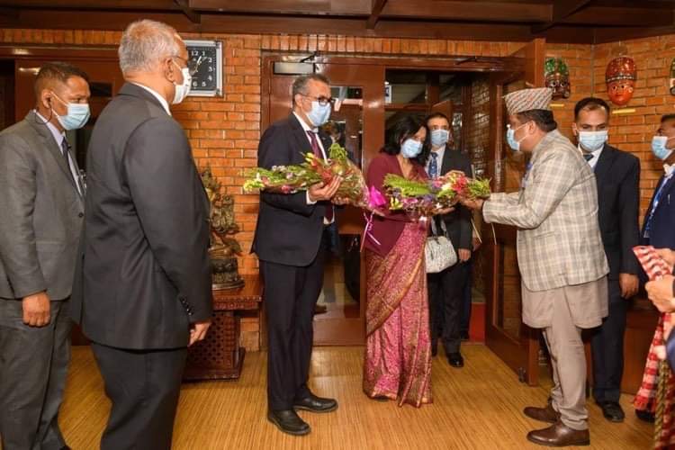 WHO Chief Tedros Adhanom Ghebreyesus arrives in Kathmandu on a three-day visit