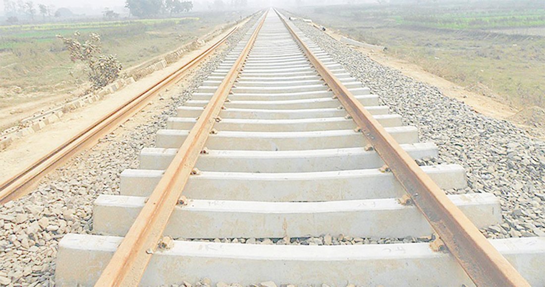 रेलमार्ग निर्माणको काम रोकियो