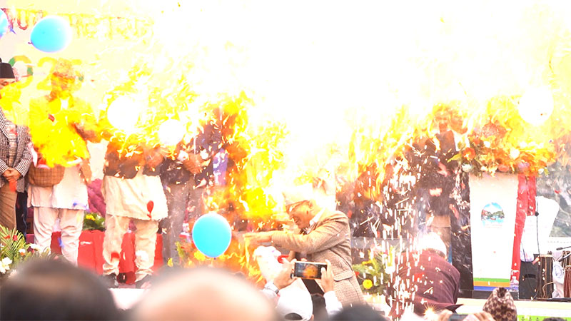 पोखरा भ्रमण वर्ष उद्घाटन समारोहमा अर्थमन्त्री पौडेल र मेयर आचार्य घाइते