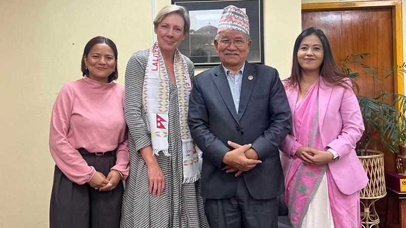 ललितपुर महानगर प्रमुखसँग युरोपेली युनियनका राजदूतद्वारा भेटवार्ता
