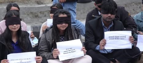 कार्की आयोगको प्रतिवेदन सार्वजनिक गर्न माग गर्दै माइतीघरमा प्रदर्शन